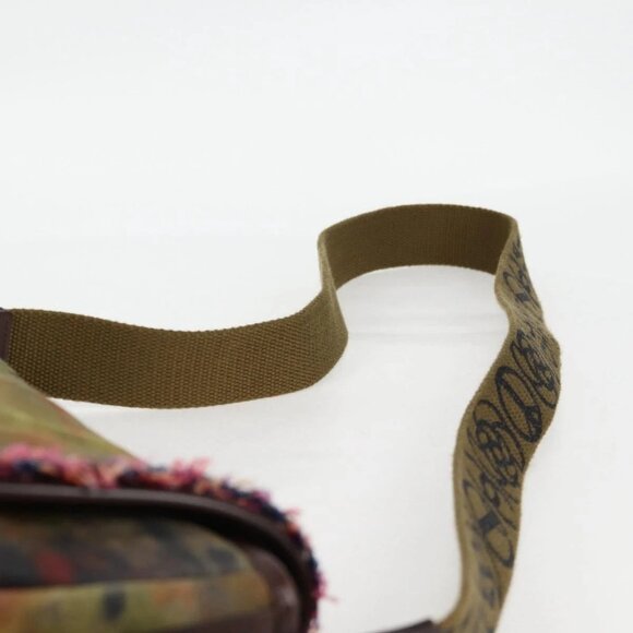 CHANEL Embroidery Graffiti Shoulder Bag Canvas Leather Khaki - Picture 9 of 16